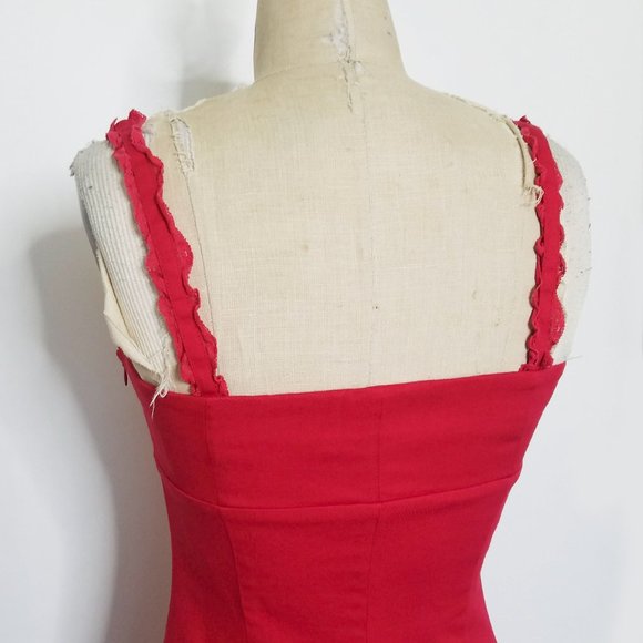 RED Valentino Womens Marilyn 50s Style Sleeveless Dress Lipstick Red 40 - Picture 8 of 8